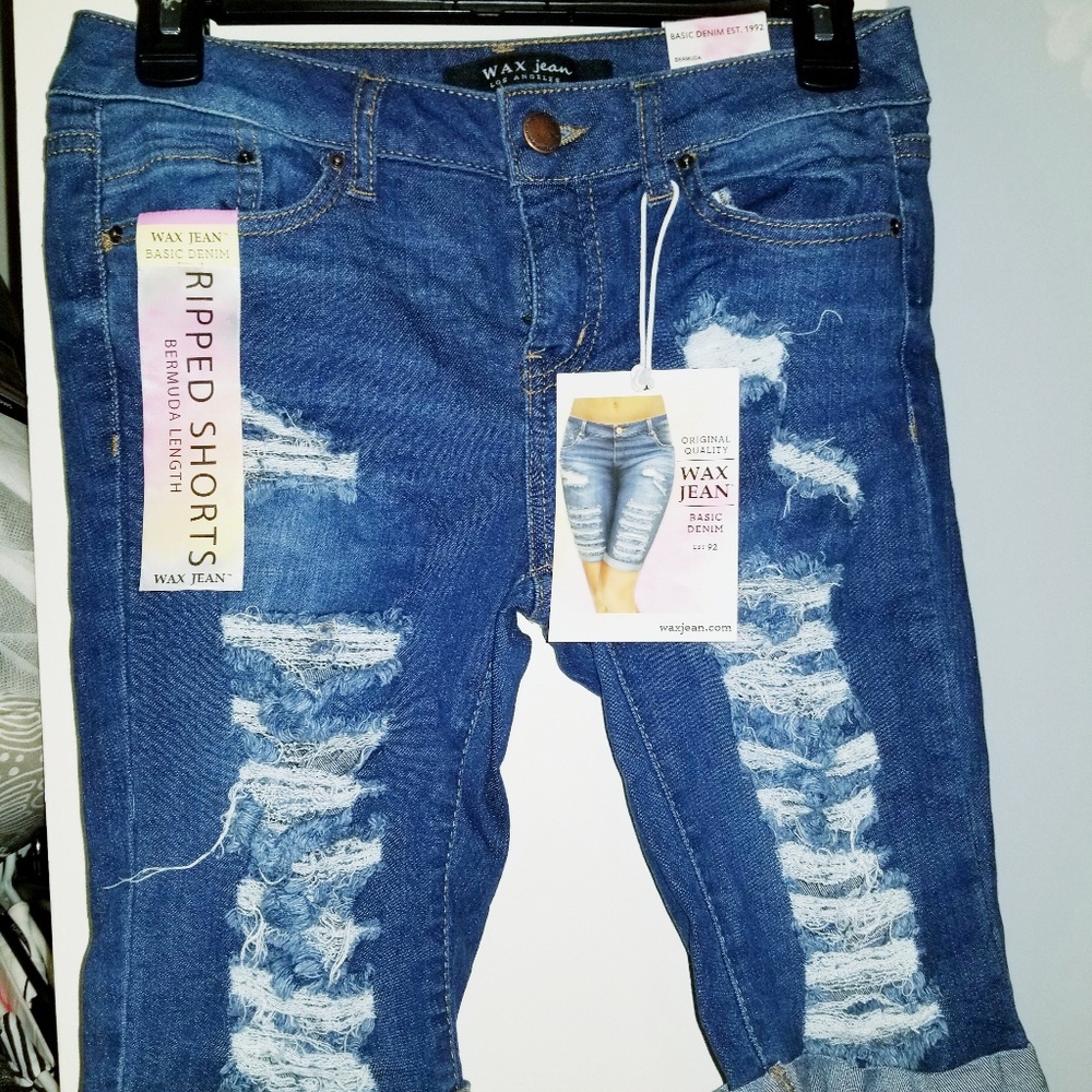 Ripped Bermuda Shorts